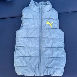 Puma | Grey-Blue Puffer Vest | Youth Small (7/8)